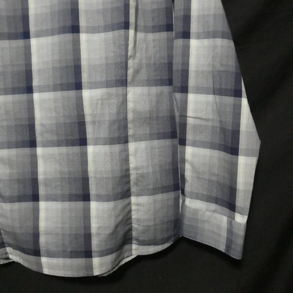 CALVIN KLEIN | Non-Iron | Body Fit | large 16-16.5 | Blue Plaid Button-up Shirt - Picture 15 of 16